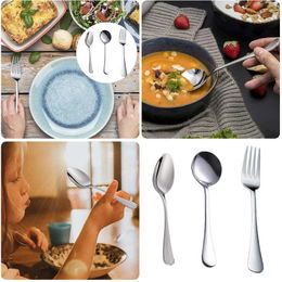 Spoons Stainless Steel Cutlery Set With Case Dinnerware Fork Spoon Family Travel Camping Eyeful 4 Pcs