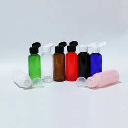 Storage Bottles 100pcs 50ml Black Empty Plastic PET With Flip Top Cap 50cc Lotion Cream Containers Bottle Shampoo Travel