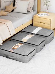 Other Home Storage Organization 1PC gray clothing storage bag bed bottombag quilt storage large capacity organizing bag with window Y240329