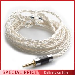 Headphones KZ 897 Headphone Cord 1064 Cores 8Strand Thickened SilverPlated Upgrade Cable Wired Earphones In Ear Monitor Original Headset