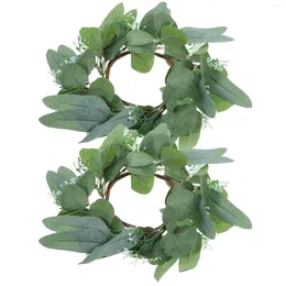 Decorative Flowers Christmas Rings For Pillars Simulated Garland Eucalyptus Decor Table Centrepieces Wedding