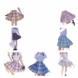 jk Uniforms Gyaru School Uniform for Girl Student Pleated Skirt Uniform Set Women Short Sleeve Bow Tie Seifuku Japanese Style q7cc#