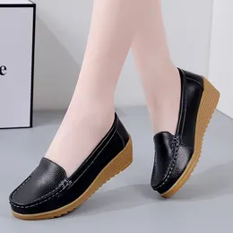 Casual Shoes 2024 Women Flats Ballet Cut Out Leather Breathable Moccasins Boat Ballerina Ladies Sneakers