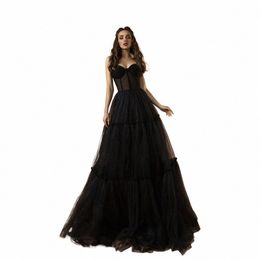 custom Black Lg Wedding Guest Dr for Women Evening Gown Night Dres Robe Formal Party Luxury Suitable Request Prom Dr Q1Oa#