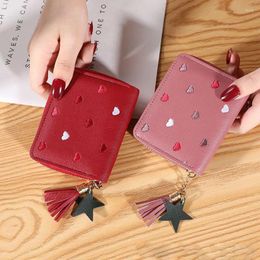 Wallets Women Coin Wallet Ladies Mini Small Short Tassel Cute Girl Zipper Pu Leather Purse Female Hand Bags