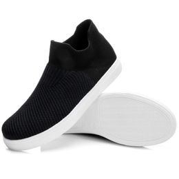 HBP Non-Brand Chinese Factory Casual Slip On Soft Knit Ankle Shoes Flexible Outsole Lightweight Custom Knit Ankle Sneakers