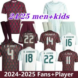 2024 2025 Soccer jerseys National Football shirts Player Fans S.Cordova J.QUINONES A.VEGA G.OCHOA S.GIMENEZ RAUL H.LOZANO CHICHARITO K.ALVAREZ 24 25 men kids Mexico shirt