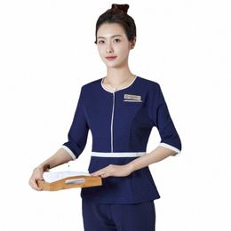 beauty Sal Beautician Work Clothes Female Spa Health Sal Shop work Uniform 12Jb#