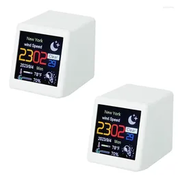 Table Clocks WIFI Intelligent Weather Temperature And Humidity Outdoor Display Screen Desktop Clock