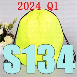 Latest 2024 Q1 BS 134 Drawstring Bag BS134 Belt Waterproof Backpack Shoes Clothes Yoga Running Fitness Travel 240328