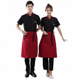 hotel Chef Uniform Men's Profial Restaurant Kitchen Coat Cook Jacket Bakery Bake Cafe Waiter Working Clothes Shirt Set D8Oy#