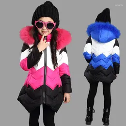 Down Coat Winter Girls Fur Fahion Thick Warm Baby Girl Faux Jackets Coats Parka Kids Outerwear Clothes Age 3-12 Years