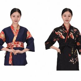 japanese Style Chef Uniform Coat Sushi Cuisine Restaurant Food Service Work Wear Chef Jackets Hotel Kitchen Cook Clothing Unisex S3pd#