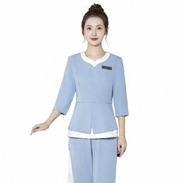 profial Style Uniform Woman Aesthetic Beauty Sal Spa Hotel Waiter Aesthetic Desk Massage Nail Beautician Cafe Work Clothes 66lL#