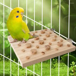 Other Bird Supplies Square Wooden Pet Platform Stand Plugs Puzzle Parrot Toys Cage Decoration Hamster Accessories