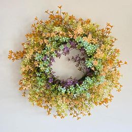 Decorative Flowers Spring Plastic Flower Garland Simulated Wildflower Wreath For Front Door Home Wall Decor Wedding