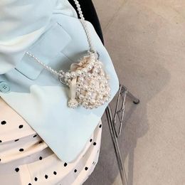 Shoulder Bags Women Elegant Crossbody Bag Acrylic Beaded Evening Purse Drawstring Luxury Beading Handbag Female Wedding Party