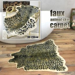 Carpets Leopard Printed Area Rug Cowhide Faux Skin Leather Nonslip Antiskid Floor Mat Personality Animal Print Carpet Home Decoration