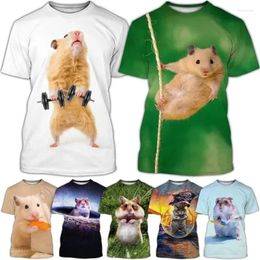 Men's T Shirts 3D Print Animal Cute Hamster Tshirt For Men Casual Short Sleeve Funny Tee Tops Streetwear Kids Boy Girls Plus Size Tshirts