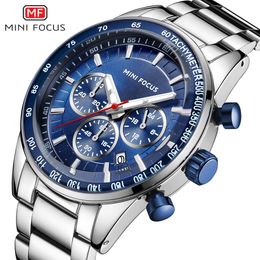 Mini Focus Marke Business Men's Watch Multifunktionaler Bewegungskalender Nacht helles wasserdichtes Stahlgurt 0187g