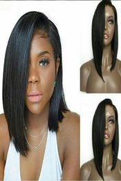 Short Bob Style Lace Front Human Hair Wig 1030039039 Straight Middle Side Part Wig Glueless Full Lace Wig With Baby Ha2152911