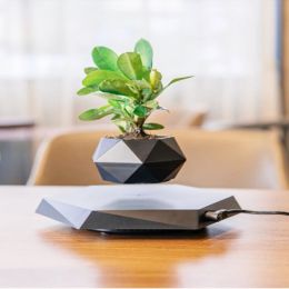 Pots Levitating Air Bonsai Pot Rotation Flower Pot Planters Magnetic Suspension Floating Pot Potted Plant Home Without plants