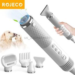 Hair Dryers ROJECO Portable 2 in 1 Pet Hair Dryer For Dogs Cat Grooming Comb Brush NTC Smart Control Professional Dog Blow Dryer Pet Blower 240329