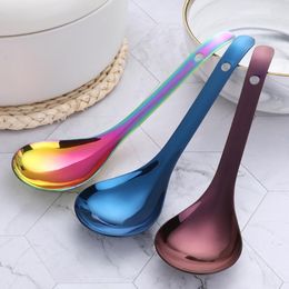 Spoons Large Soup Stainless Steel Ladle Rice Serving Spoon Gold Kitchen Cooking Table Utensil275D