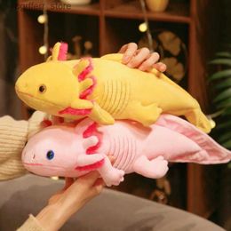 Stuffed Plush Animals 4 Colour Cute Axolotl Stuffed Plush Toy Real Life Simulation Ambystoma Mexicanum Dinosaur Animal Model Plush Doll For Gift240327