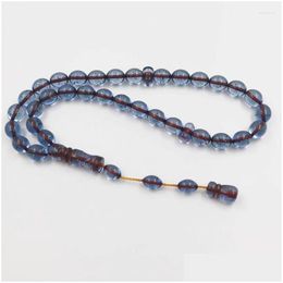 Beaded Strand Blue Resin Tasbih 33 Prayer Beads Muslim Bracelet Gift Arabic Accessories Turkish Jewellery Man Misbaha Drop Delivery Brac Otegf