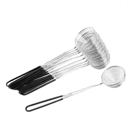 Storage Bags Stainless Steel Colander Sieve Wire Skimmer Spoon With Handle For Pot Eating Soup Draining And Pearl Food(10 Pieces)