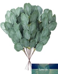 20Pcs 137inch Artificial Eucalyptus Silk Leaves Greenery Stems Sprigs Faux Branches for Party Wedding Garden Decoration1221699