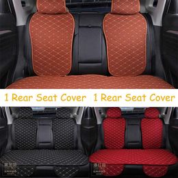 Upgrade Rear Car Seat Cover Universal Flax Car Back Seat Cushion With Backrest Cap Four Seasons Interior Auto Chair Seat Carpet Mat Pad