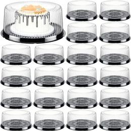 Disposable Dinnerware 20 Pieces Round Cake Carrier 10 Inch Plastic Containers For Clear PET Transport Container