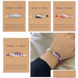 Identification Braided Rope Bracelets For Women Two-Tone Rolled Together Charm Bracelet Original Design Jewellery Friends Gift Drop Del Dhk8T