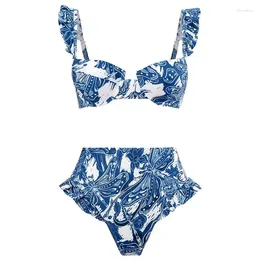 Women's Swimwear 2024 Fashion Women Bikini Print Backless Sexy Tankini Two-Piece Spring Swimsuit