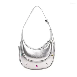 Evening Bags Brand Designer Patent Leather Women's Shoulder Bag Simple Diamond Crossbody Hobos Handbag