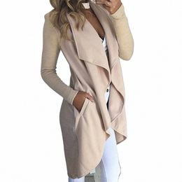 women's Waterfall Lapel Trench Coat Ladies Cardigan Jacket Outwear Tops Plus Size Clothing Blazer Suit Clothes 2023-2024 A666#