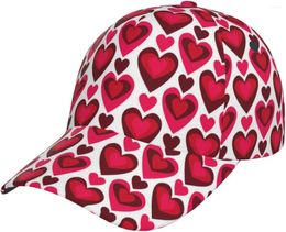 Ball Caps Valentine's Day Trucker Hat Red Hearts Snapback Baseball Cap For Men Women Adjustable Casual Hats