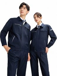 high Quality Work Clothing Anti Static Working Uniforms Factory Workshop Zipper Jacket With Pants Mechanical Repairman Work Suit h3iJ#