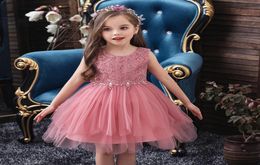 Western style summer kid039s princess dress wedding flower dressess of girl multi layer mesh fluffy children039s Dresss8593599