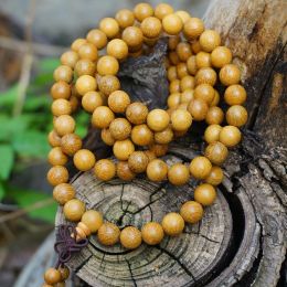 Bracelets 6 mm 8mm * 108 * Natural Golden Yellow Sandalwood / Gold Wood / Loose Beads Mala Japa Bracelet Jewellry Findings DIY Accessories