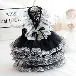 Dog Apparel Classic Fashion Black Lace Tutu Princess Dresses For Small Medium Pet Puppy Clothes 2024 Handmade Clothing Chihuahua