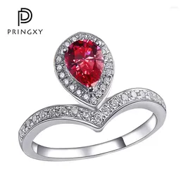 Cluster Rings Ruby Gemstone Ear Studs S925 Sterling Silver Platinum Plated Emerald Fine Jewellery Luxury Ring For Women Wedding