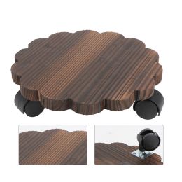 Trays Square Tray Removable Planter Moving Base Flower Pot Stand Flowerpot Wheel Pots Storage Wooden