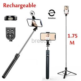 Selfie Monopods 1.75M Rechargeable Long Extended Bluetooth Wireless Selfie Stick Live Broacast Stream Stand Holder Tripod Foldable Smartphones 24329
