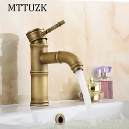 Bathroom Sink Faucets Vidric Antique Brass Basin Faucet And Cold Mixer Tap Bamboo Festival Deck Mounted Single Handle Taps