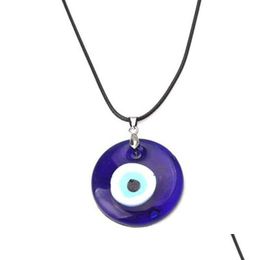 Pendant Necklaces Fashion 30Mm Evil Eye Pendants For Women Men Turkey Blue Eyes Lucky Necklace Choker Jewellery Accessories Drop Deliver Dhuqy