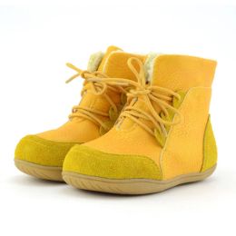 New Boys Girls Winter Boots Suede Leather Toddler Baby Snow Boots Thick Soft School Shoes Lace-up Shorts Flat Botas Size22-33