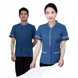 cleaning Work Clothes Women's Hotel Room Hotel Waiter Clothing Summer Property Cleaning PA Cleaning Service Uniform Short Sleeve i0hC#